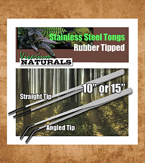 Vivarium Naturals - Stainless Steel Feeding Tongs with Rubber Tip